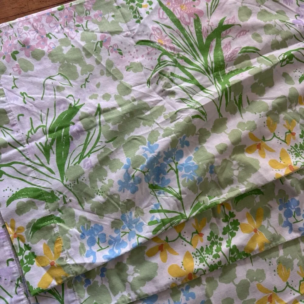 Lady Pepperell Vintage Daisy Poppies Floral Standard Pillow Case Set Of Four